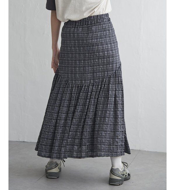 VENCE share style「ドビーチェック切り替えスカート」|スカート|