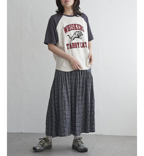 VENCE share style「ドビーチェック切り替えスカート」|スカート|