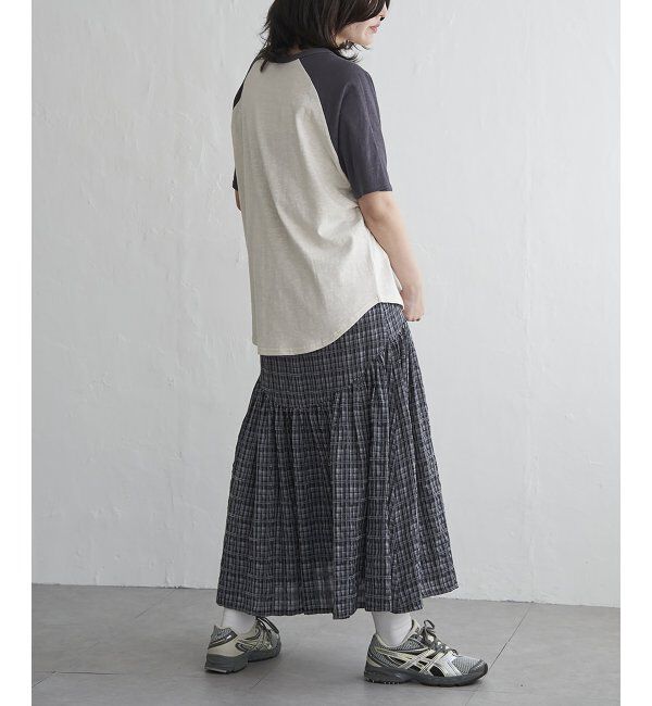 VENCE share style「ドビーチェック切り替えスカート」|スカート|