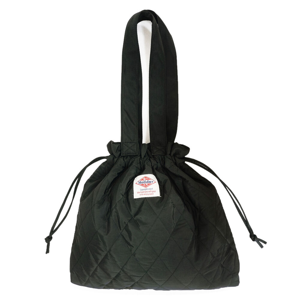 BACKYARD FAMILY「巾着 ショルダー バッグ 通販 レディース メンズ トートバッグ a4 布 キルティング おしゃれ」|トートバッグ|ブラック1