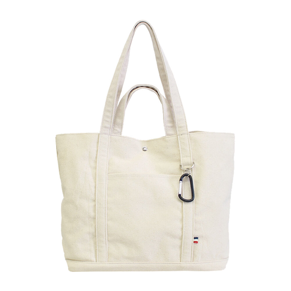 BACKYARD FAMILY「トートバッグ 大きめ 布 キャンバス 通販 レディース メンズ 帆布 しっかり A4 雑誌 通勤」|トートバッグ|ホワイト1