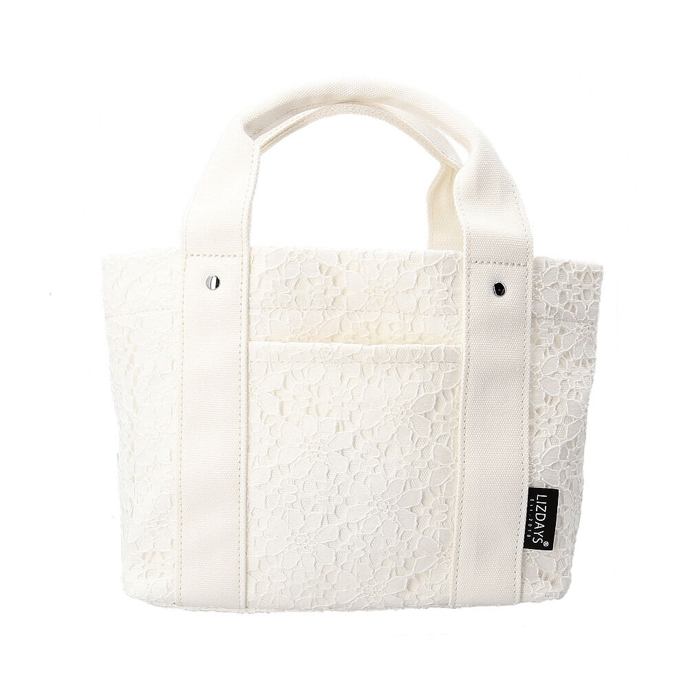 BACKYARD FAMILY「LIZDAYS リズデイズ トートバッグ lz-71610 通販 布 レース 小さめ かわいい」|トートバッグ|ブラック2