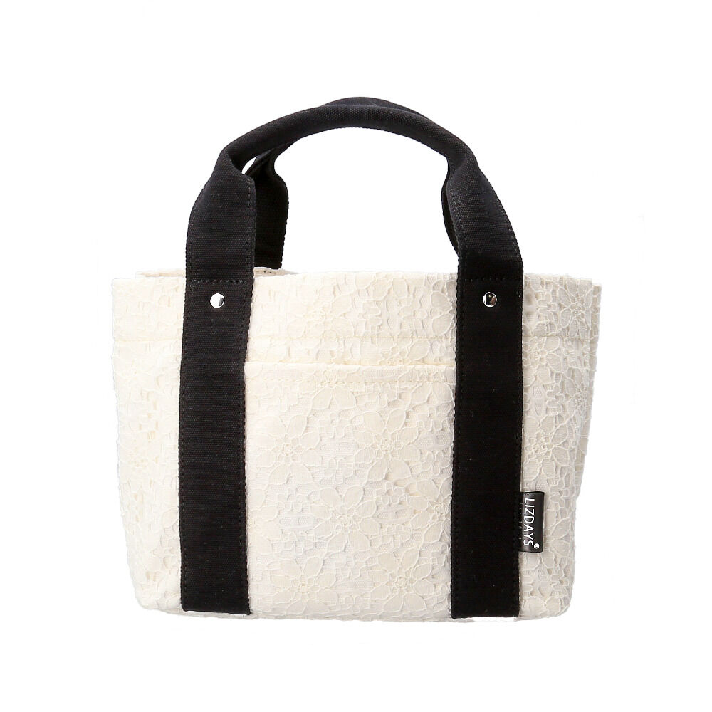 BACKYARD FAMILY「LIZDAYS リズデイズ トートバッグ lz-71610 通販 布 レース 小さめ かわいい」|トートバッグ|ブラック3