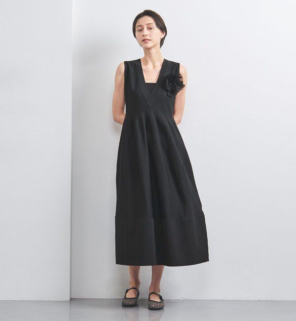 UNITED ARROWS「 コサージュ ニット ワンピース」|ワンピース|