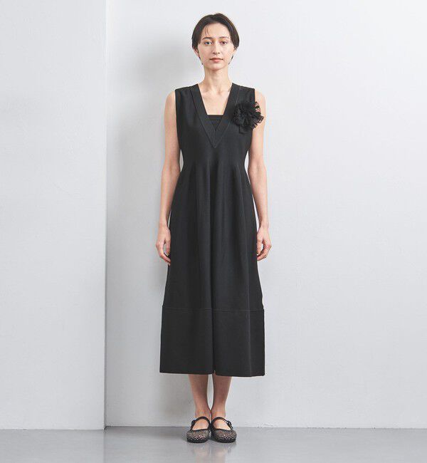 UNITED ARROWS「 コサージュ ニット ワンピース」|ワンピース|