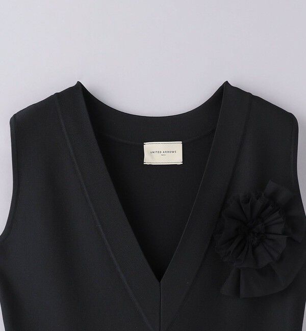 UNITED ARROWS「 コサージュ ニット ワンピース」|ワンピース|