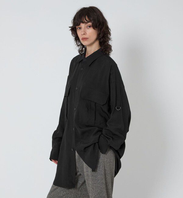 ASTRAET「＜ASTRAET＞2ポケット ソデターンアップシャツ UNISEX」|シャツ・ブラウス|BLACK