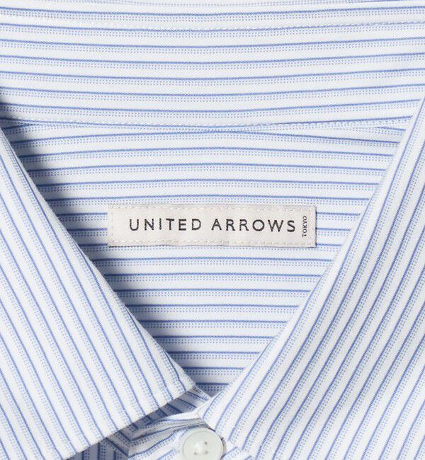 UNITED ARROWS「タイプライター ストライプ セミワイドカラーシャツ COMFORT EASY-MODEL　抗菌防臭」|シャツ・ブラウス|
