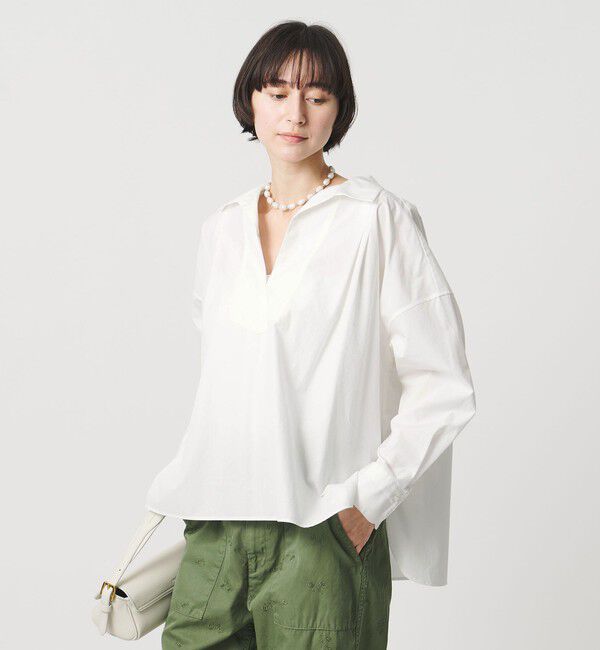 UNITED ARROWS「スキッパー シャツ」|シャツ・ブラウス|OFF WHITE