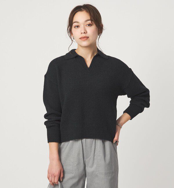 UNITED ARROWS green label relaxing「テープヤーン スキッパー プルオーバー ニット ウォッシャブル」|ニット・セーター|