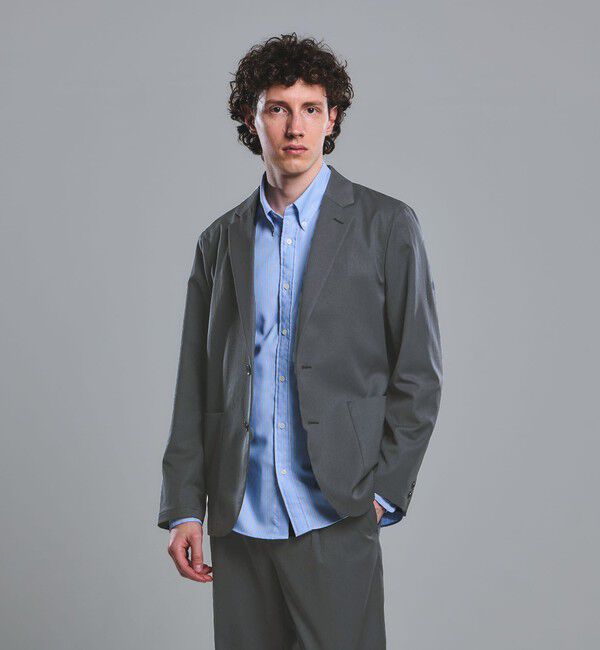 UNITED ARROWS green label relaxing「DICROS ポリエステル ツイル リラックス ジャケット -ストレッチ・撥水-」|テーラードジャケット|DK.GRAY