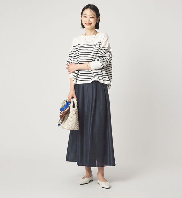 UNITED ARROWS green label relaxing「カールマイヤー タック ギャザー スカート」|フレア|