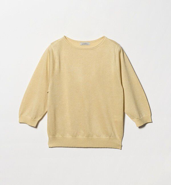 UNITED ARROWS green label relaxing「ラメ 6分袖 ニット プルオーバー」|ニット・セーター|YELLOW