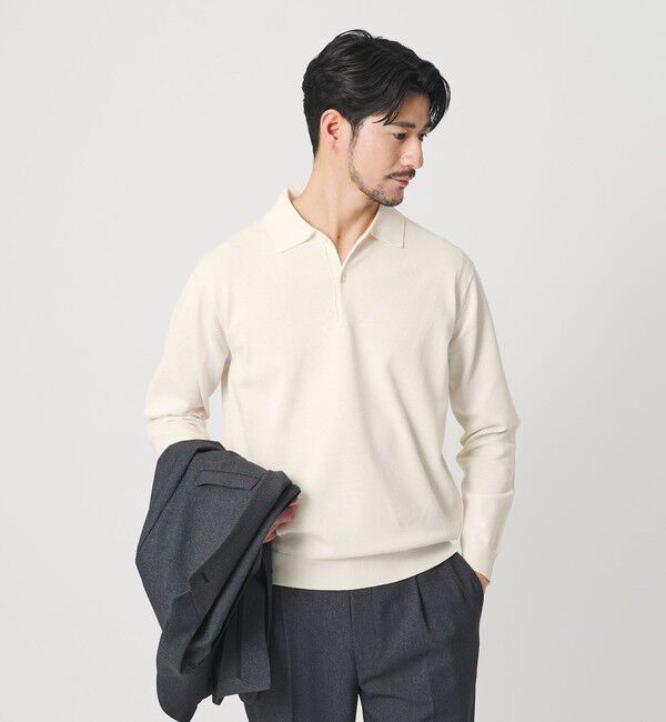 BEAUTY&YOUTH UNITED ARROWS「【WEB限定 WARDROBE SMART】KOUKIN ハイゲージ ニット ポロシャツ【抗菌・防臭】」|ニット・セーター|NATURAL