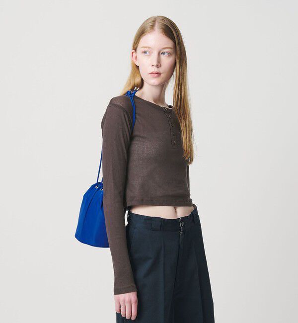 NICE WEATHER「＜NICE WEATHER＞トリム ヘンリーネックカットソー」|Tシャツ・カットソー|