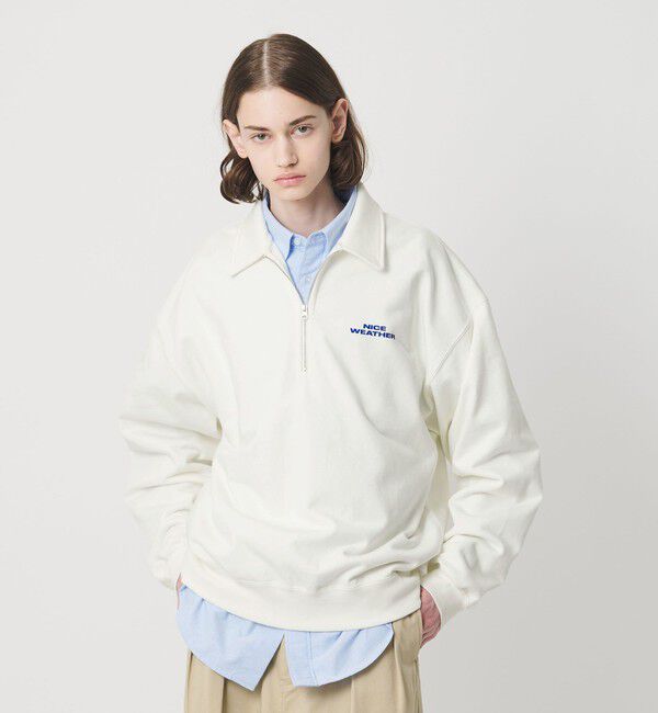 NICE WEATHER「＜NICE WEATHER＞ロゴ スウェットハーフジップ」|スウェット・ジャージ|