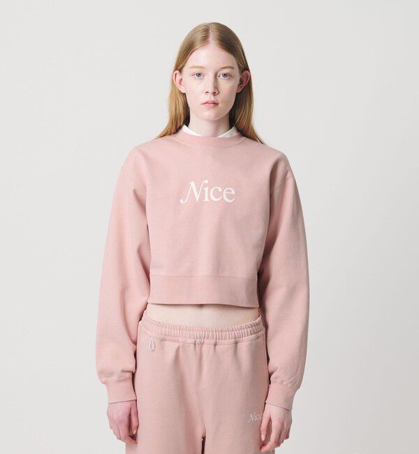 NICE WEATHER「＜NICE WEATHER＞ウィメンズ シグネチャーロゴ クロップド スウェット 2」|スウェット・ジャージ|