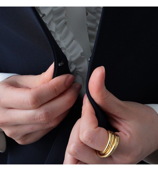 Demi-Luxe BEAMS 「トリアセ ペプラムジャケット＊」|ノーカラージャケット|