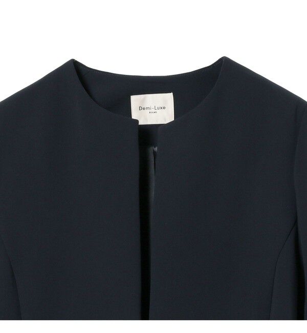 Demi-Luxe BEAMS 「トリアセ ペプラムジャケット＊」|ノーカラージャケット|
