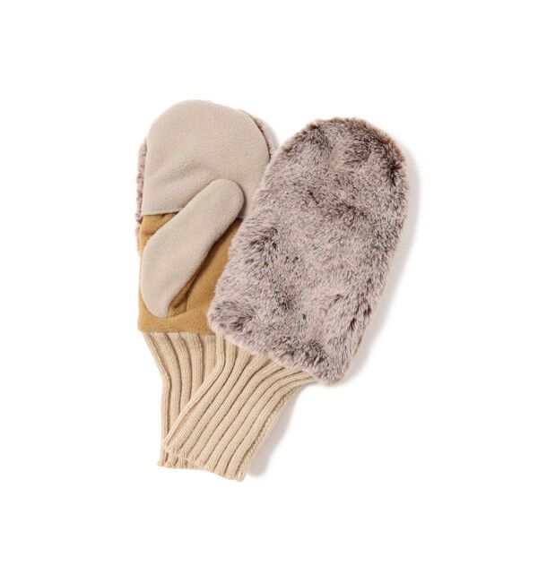 BEAMSBOY「フェイクファー ミトン 25FW」|手袋|BEIGE