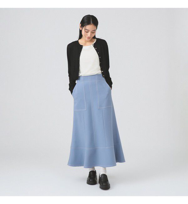 Ray BEAMS 「14ゲージ ショート丈 クルーネック カーディガン」|カーディガン|