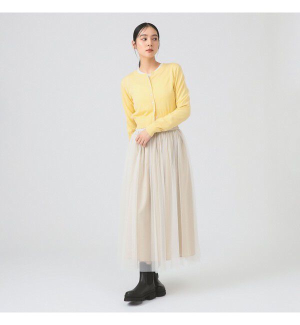 Ray BEAMS 「14ゲージ ショート丈 クルーネック カーディガン」|カーディガン|