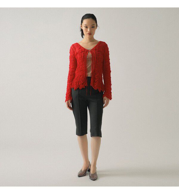 Ray BEAMS 「メッシュ ストライプ カーディガン」|カーディガン|