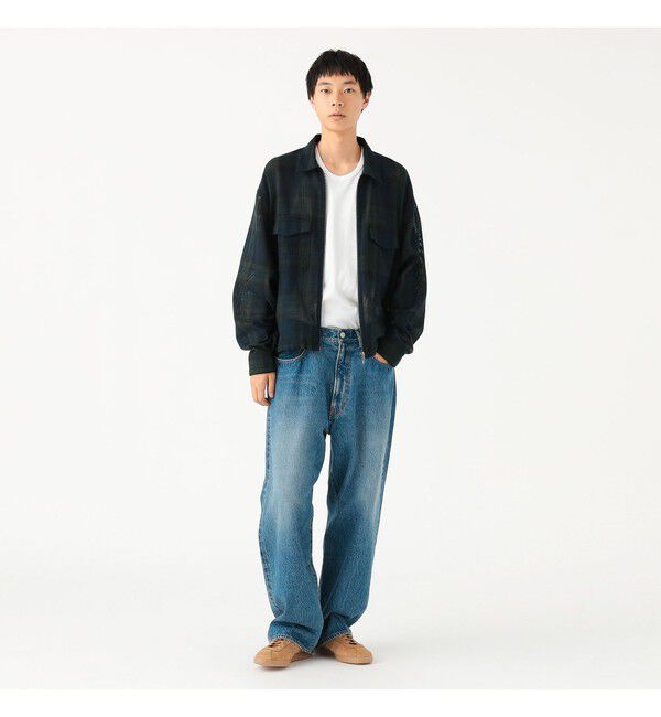 BEAMS「ワイドショートフィット メッシュ ジップアップ シャツ」|シャツ・ブラウス|