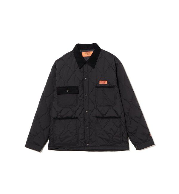 BEAMS「【別注】UNIVERSAL OVERALL / キルト カバー コーチジャケット」|ブルゾン・スタジャン|BLACK