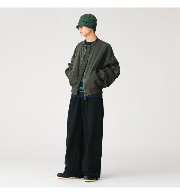 BEAMS「【別注】Champion / リバースウィーブ（R）ワイドパンツ」|チノ|