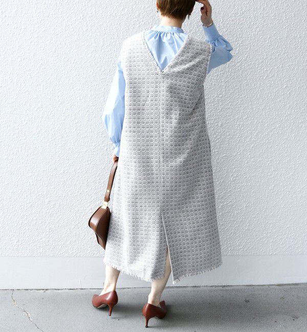 SHIPS any「SHIPS any: ツイード Aライン ジャンパースカート」|ワンピース|