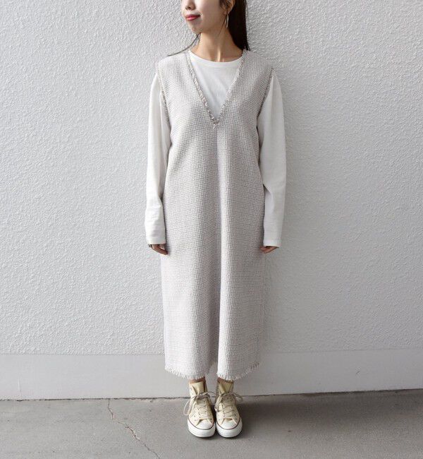 SHIPS any「SHIPS any: ツイード Aライン ジャンパースカート」|ワンピース|