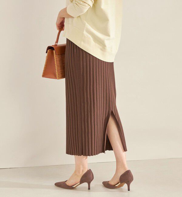 SHIPS for women「〈手洗い可能〉フェルガナ コットン ランダム リブ タイト スカート ◇」|スカート|