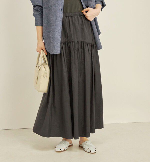 SHIPS for women「〈手洗い可能〉タフタ ティアード ロング スカート」|スカート|