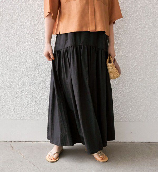 SHIPS for women「〈手洗い可能〉タフタ ティアード ロング スカート」|スカート|