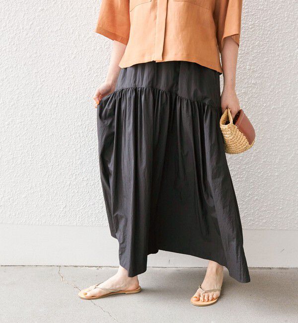 SHIPS for women「〈手洗い可能〉タフタ ティアード ロング スカート」|スカート|