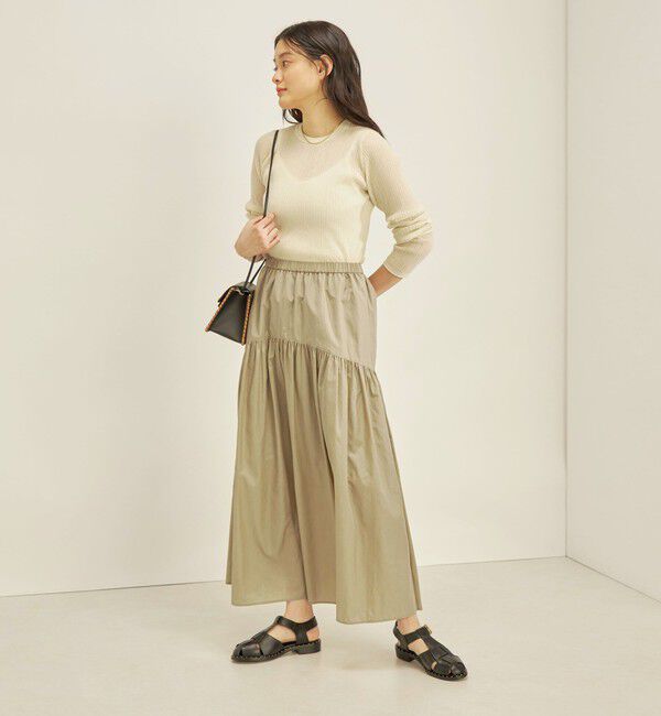 SHIPS for women「〈手洗い可能〉タフタ ティアード ロング スカート」|スカート|