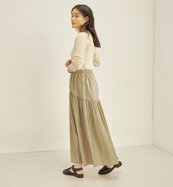 SHIPS for women「〈手洗い可能〉タフタ ティアード ロング スカート」|スカート|