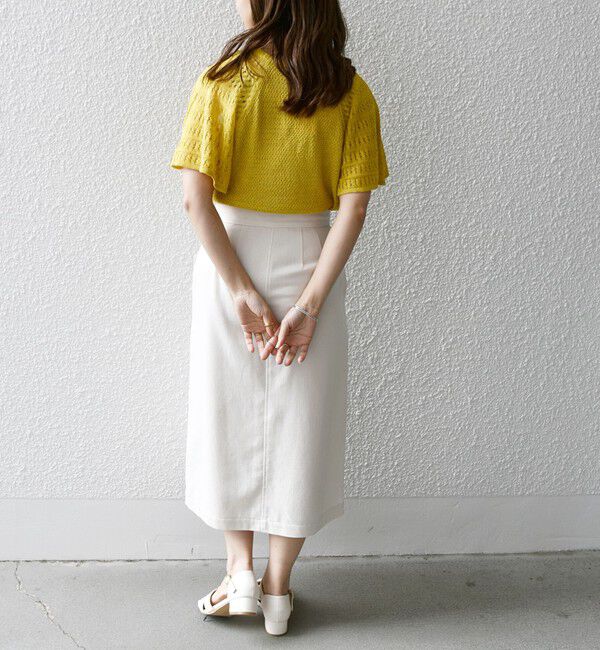 SHIPS any「SHIPS any:〈洗濯機可能〉リサイクル ブレンドリネン ボタン Aライン スカート」|スカート|