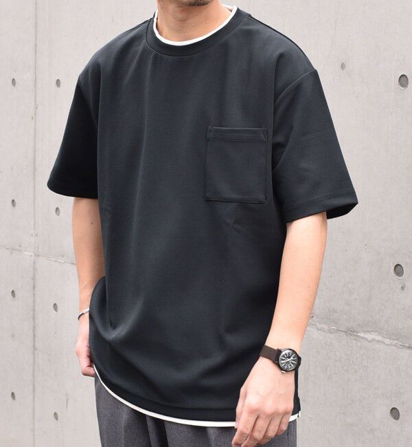 SHIPS any「SHIPS any: 〈吸水・速乾・ストレッチ〉 フェイク レイヤード Tシャツ 24SS◇」|Tシャツ・カットソー|