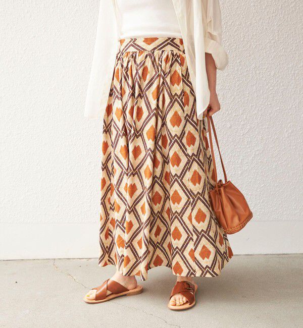 SHIPS for women「〈手洗い可能〉綿 エスニック プリント ボリューム スカート◇」|スカート|