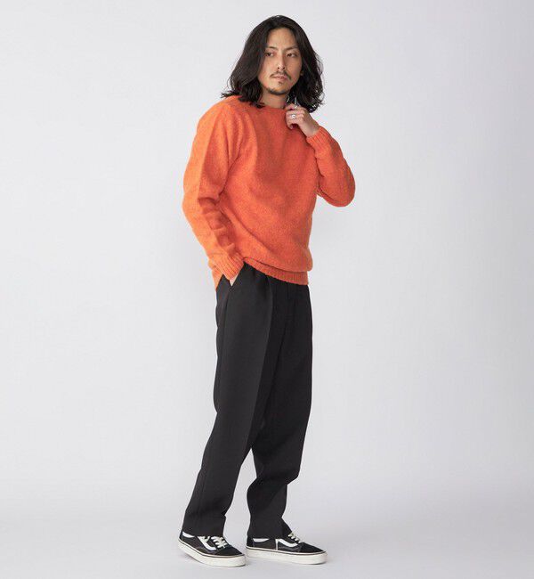 SHIPS「SHIPS: トリプルクロス ワンタック ワイド テーパード パンツ」|チノ|