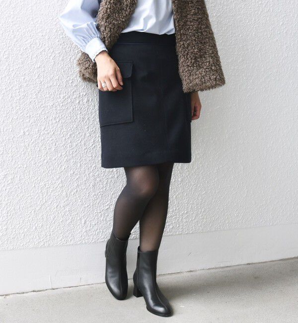 SHIPS for women「〈手洗い可能〉ニードル ストレッチ サイド ポケット ミニ スカート ◇」|スカート|ネイビー