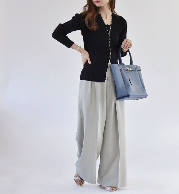 quaranciel「quaranciel:〈手洗い可能〉スカラップ カーディガン & タンクトップ アンサンブル」|カーディガン|