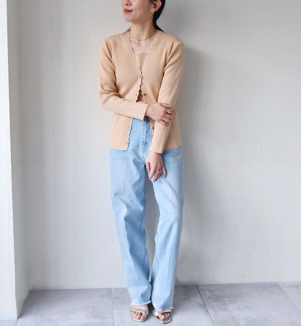 quaranciel「quaranciel:〈手洗い可能〉スカラップ カーディガン & タンクトップ アンサンブル」|カーディガン|