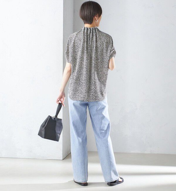 SHIPS for women「〈手洗い可能〉ネック ギャザー プリント ドルマン ブラウス」|シャツ・ブラウス|