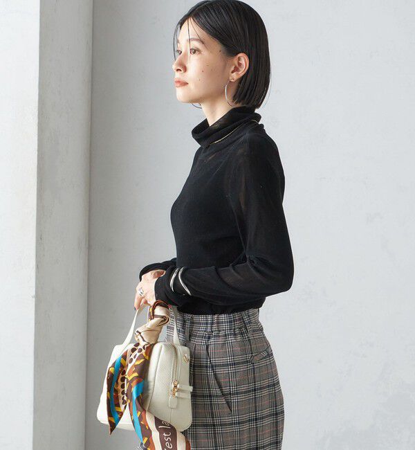 SHIPS for women「〈手洗い可能〉フロッキ― チュール タートルネック」|Tシャツ・カットソー|