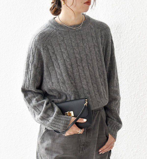 SHIPS any「【WEB限定】SHIPS any:〈手洗い可能〉ヤク ケーブル クルーネック ニット プルオーバー 2」|ニット・セーター|