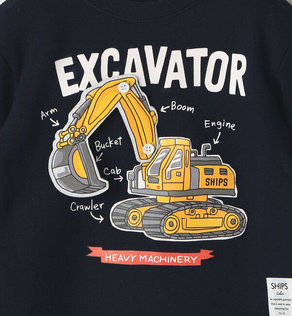 SHIPS Colors 「SHIPS Colors: 90cm～140cm / 建設車両 (ショベルカー) スウェット◇」|スウェット・ジャージ|