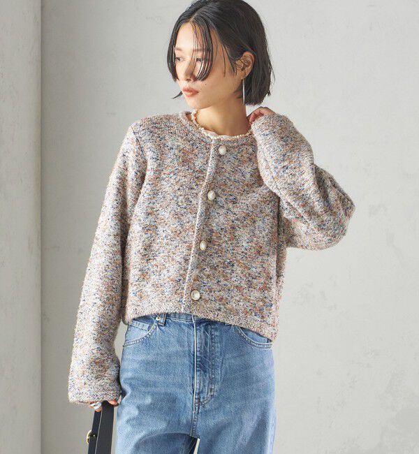 SHIPS for women「〈手洗い可能〉ミックス ツイード ショート ジャケット」|カーディガン|